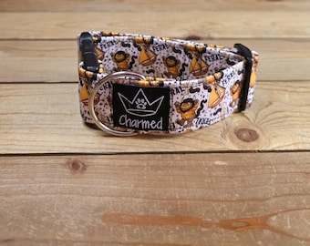 PETITE 10"-18" Dog Collar 1.5" Width, Pet Collar, Medium, Small, Children's Book Dog Collar, Feral, Wild Things