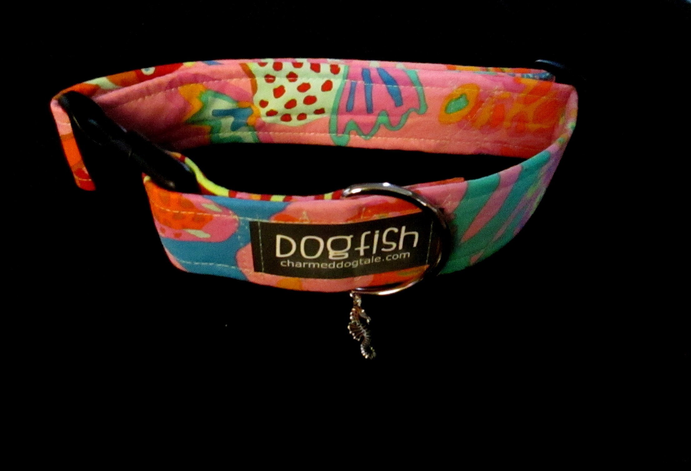 1426 Dogfish Pet Collar 1.5 width, Fun Pet Collar, Fabric Collar, Pet