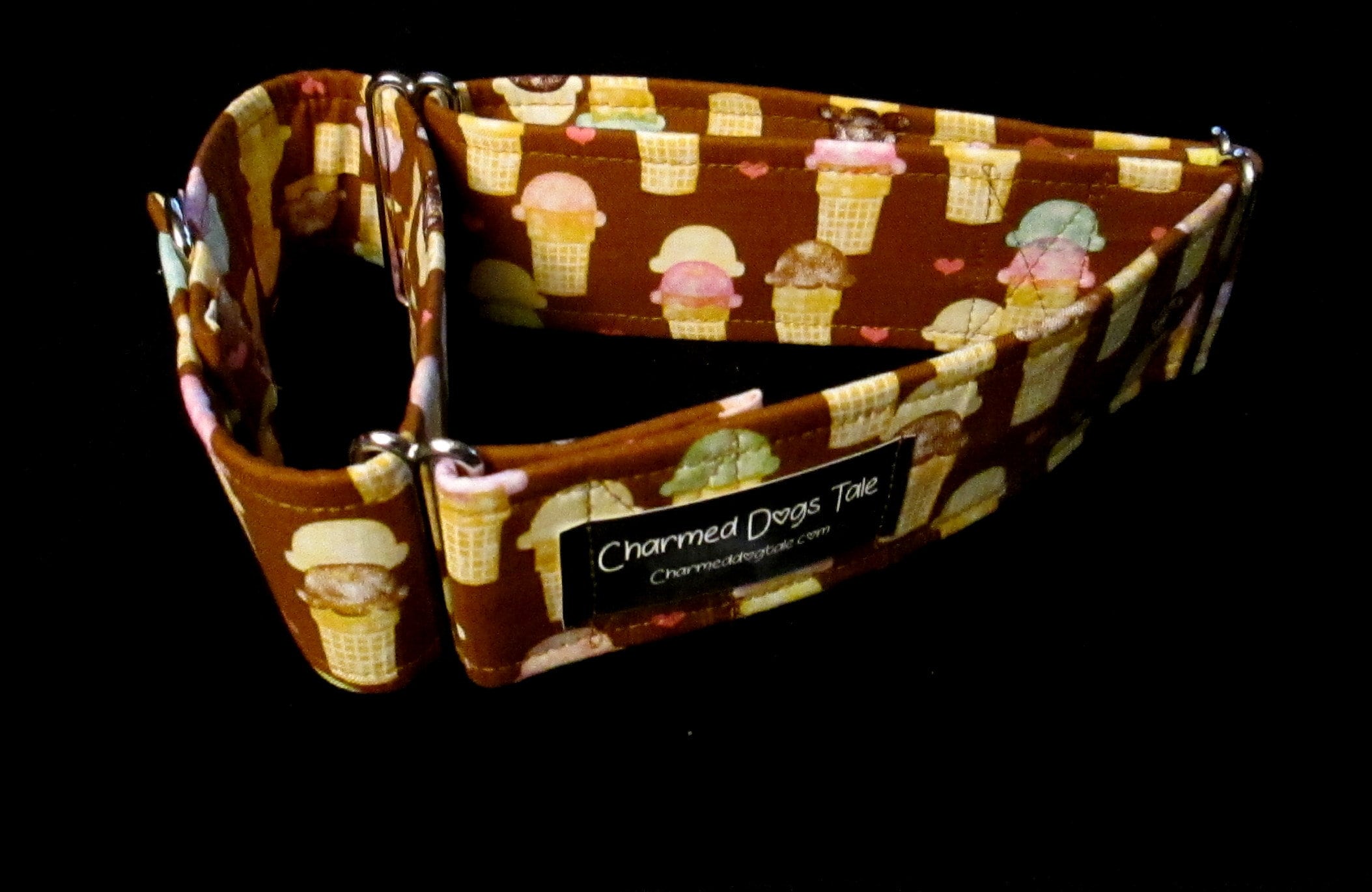 1730 Ice Cream Martingale Collar 2 width, Fun Pet Collar, Fabric