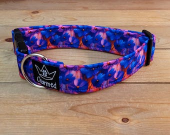 13"-26" Dog Collar 1.5" Width, Pet Collar, Medium, Large, XL, Fun Dog Collar, Flowers & Fur, Flower Dogs, Buckle Dog Collar, Floral Dog