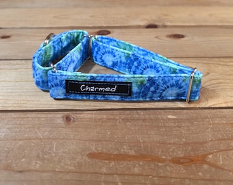 12"-22" Martingale Collar 1" Width, Pet Collar, Medium, Large Dog Collar, Tie Dye, Summer Fun, Vibrant, Hippie Hound