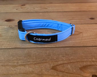 8"-16" Solid Dog Collar 3/4" Width, Pet Collar, Medium, Small, Solid Blue