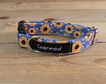 9"-18" Fall Dog Collar 3/4" Width, Pet Collar, Small, Cat, Dog Collar, Autumn Collar, Leaves, Seasonal Collar, Buckle Collar