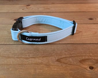 11"-22" Solid Dog Collar 1" Width, Pet Collar, Medium, Small, Solid Baby Blue