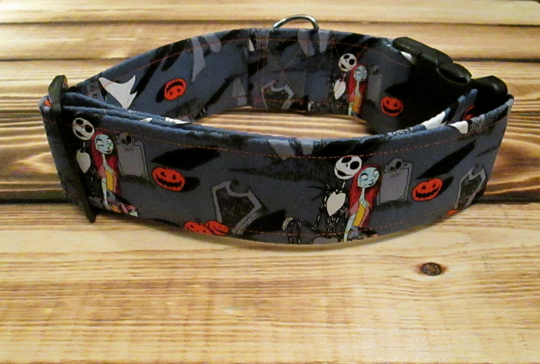 1528 Halloween Dog Collar 2 width, Pet Collar, Fabric Collar, Pet