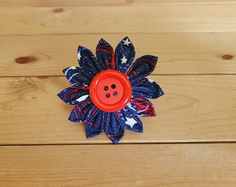 3.5" Kanzashi Flower, Hook and Loop Backing, Collar or Harness Flower, One Size Fits All, Dog Flower, Girly Flower, Pet Supplies