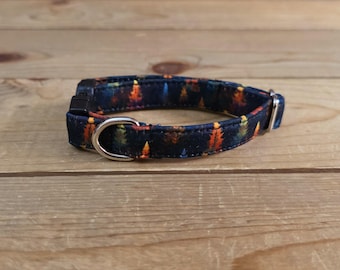6"-12" Fall Dog Collar 1/2" Width, Pet Collar, XS, Small, Cat, Dog Collar, Autumn Collar, Leaves, Seasonal, Buckle Collar