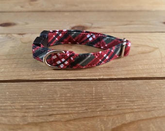 6"-12" Christmas Dog Collar 1/2" Width, Pet Collar, XS, Small, Cat, Dog Collar, Holiday Collar, Side Release Buckle, Santa, Lights, Tree