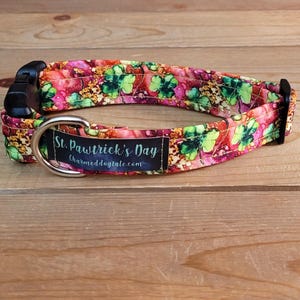 11"-21" St. Patrick's Day Collar 1" Width, Pet Collar, Small, Medium, Large Collar, XL, Lucky Dog, Holiday Collar, Kiss Me, Irish