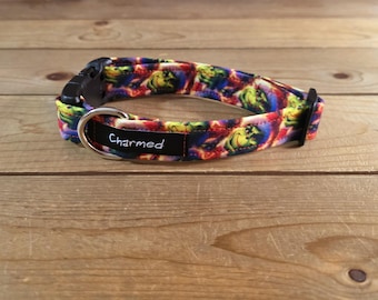 11"-21" Christmas Dog Collar 1" Width, Pet Collar, Small, Medium, Large Dog Collar, Holiday Collar, Side Release Buckle, Santa, Lights