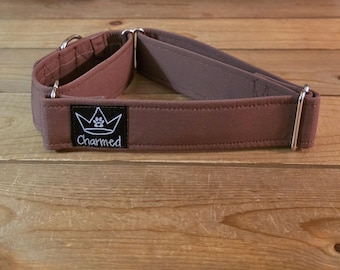 14"-27" Martingale Collar 1.5" Width, Pet Collar, Medium, Large, XL, Solid Brown