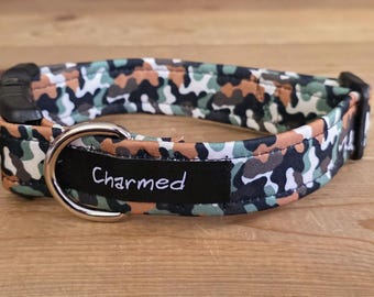 11"-22" Dog Collar 1" Width, Pet Collar, Small, Medium, Large Collar, Summer Collar, Boy Dog Collar, Camouflage, Camo Buckle Collar