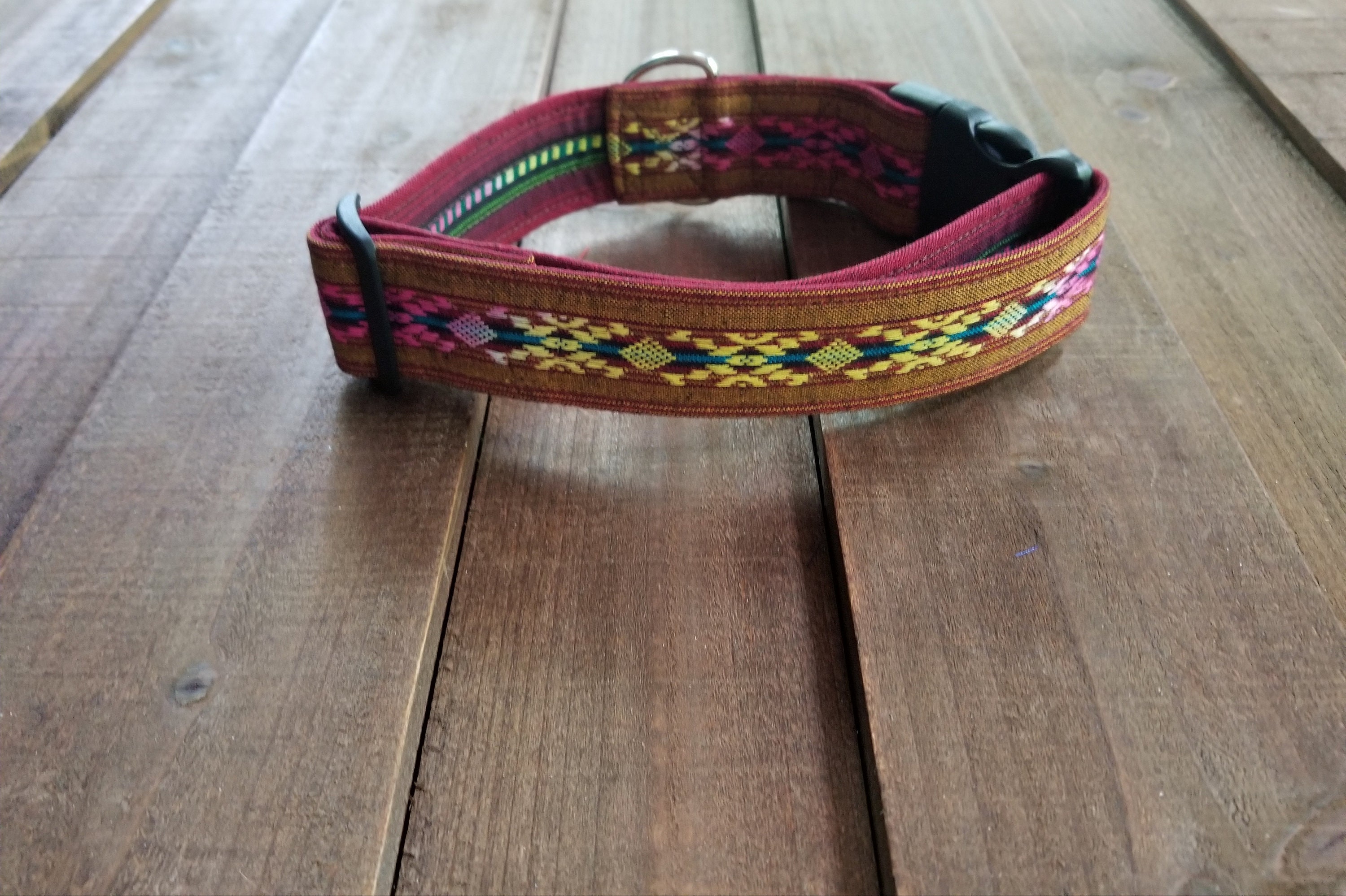 1426 Boho Baja WOVEN Dog Collar 1.5 Width, Pet Accessory, Woven Fabric
