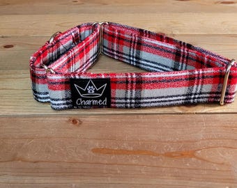 14"-27" Fido's Flannel Martingale Collar 1.5" Width, Pet Collar, Small, Medium, Large, XL, Dog Collar, Mammoth Flannel, Warm Collar, Plaid