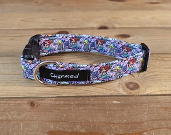11"-22" Dog Collar 1" Width, Pet Collar, Medium, Small, Large, Big Dog Collar, Mermaid, 80's Throwback Dog Collar, Movie Dog Collar, Cartoon
