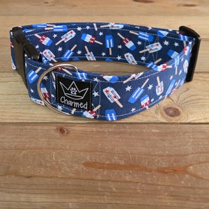14"-28" Dog Collar 2" Width, Pet Collar, Large Dog Collar, Medium Collar, XL, 4th of July, Patriotic, Red White & Blue Collar, Holiday