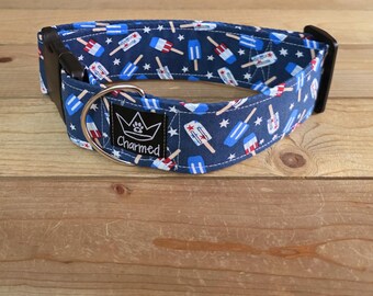 14"-28" Dog Collar 2" Width, Pet Collar, Large Dog Collar, Medium Collar, XL, 4th of July, Patriotic, Red White & Blue Collar, Holiday