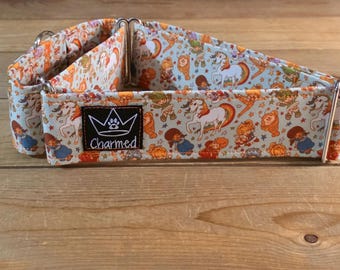 14"-27" Martingale Collar 2" Width, Pet Collar, XL, Medium, Large Collar, Cartoon Collar, Rainbow Brite, 80's, Throwback