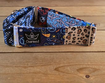 14"-27" Patchwork Pups Martingale Collar 2" Width, Pet Collar, Medium, Large, XL, Patchwork Martingale, Boy Martingale