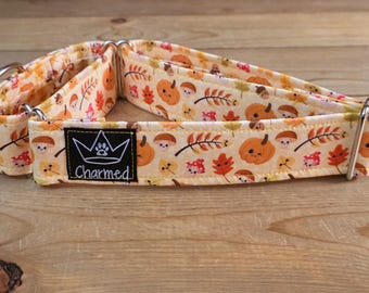 15"-28" Fall Martingale 1.5" Width, Pet Collar, Medium, Large, XL Dog Collar, Autumn Collar, Leaves, Seasonal Collar, Martingale Collar