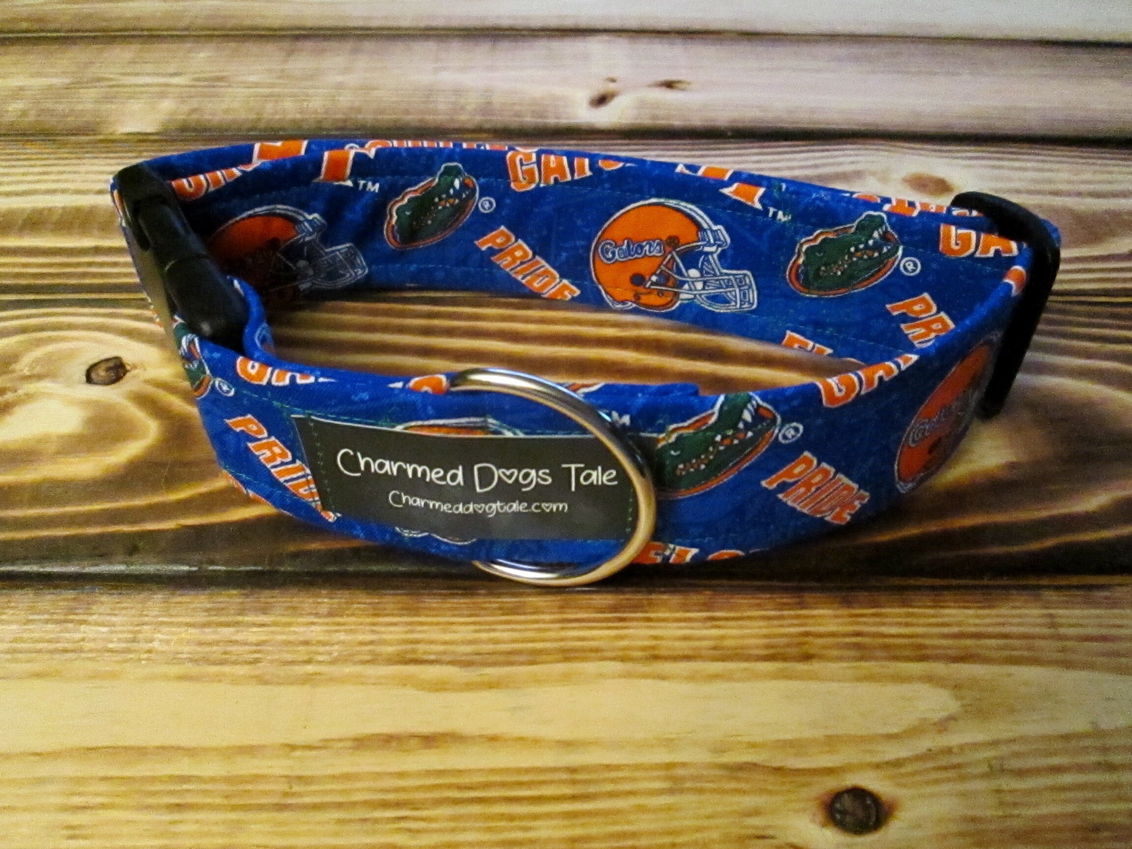 1326 Gators Dog Collar 1.5 width, Fabric Dog Collar, Summer Dog Collar