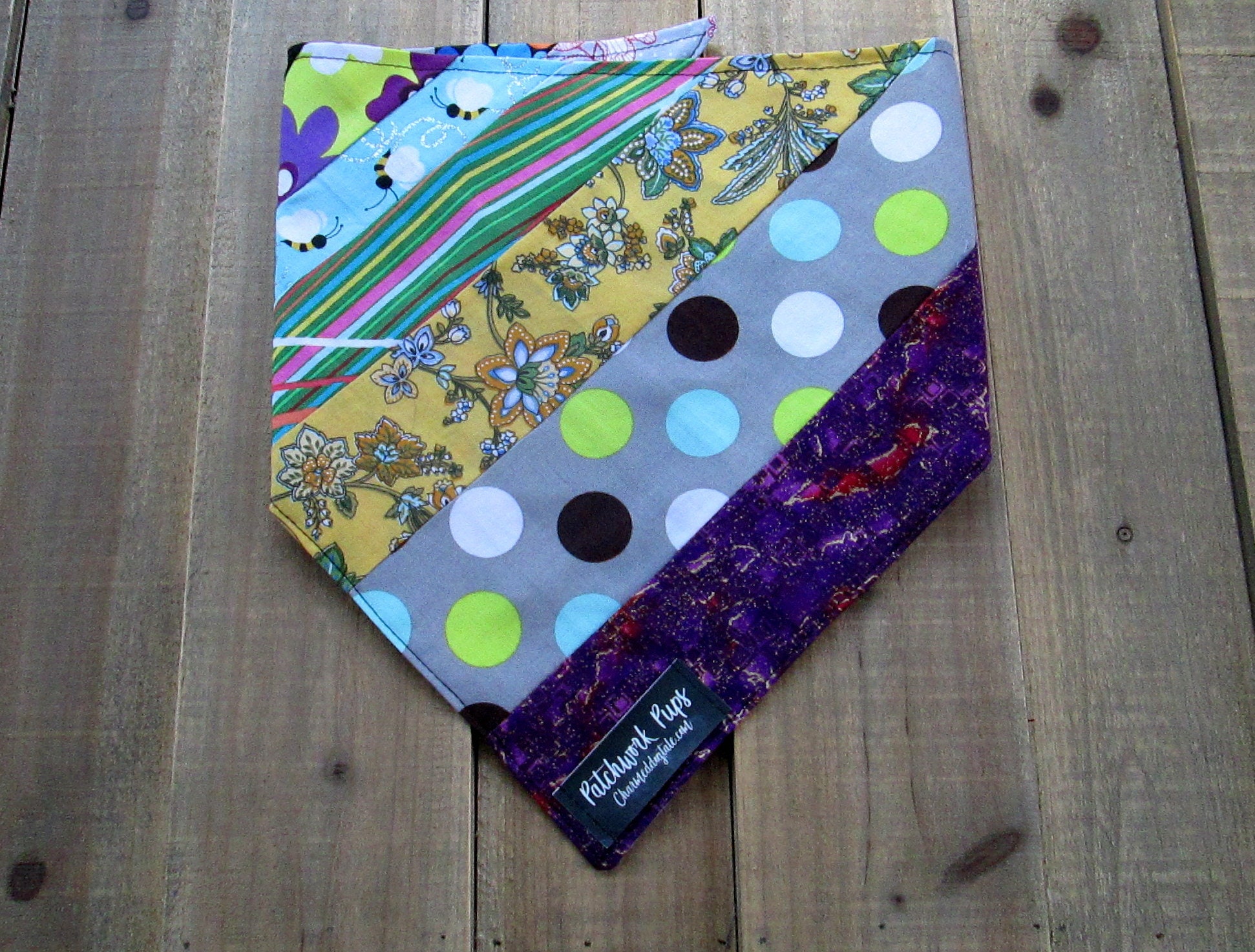 23 Patchwork Pups Doggy Bandana, Tie On Bandana, DogDana, Cotton, Fun