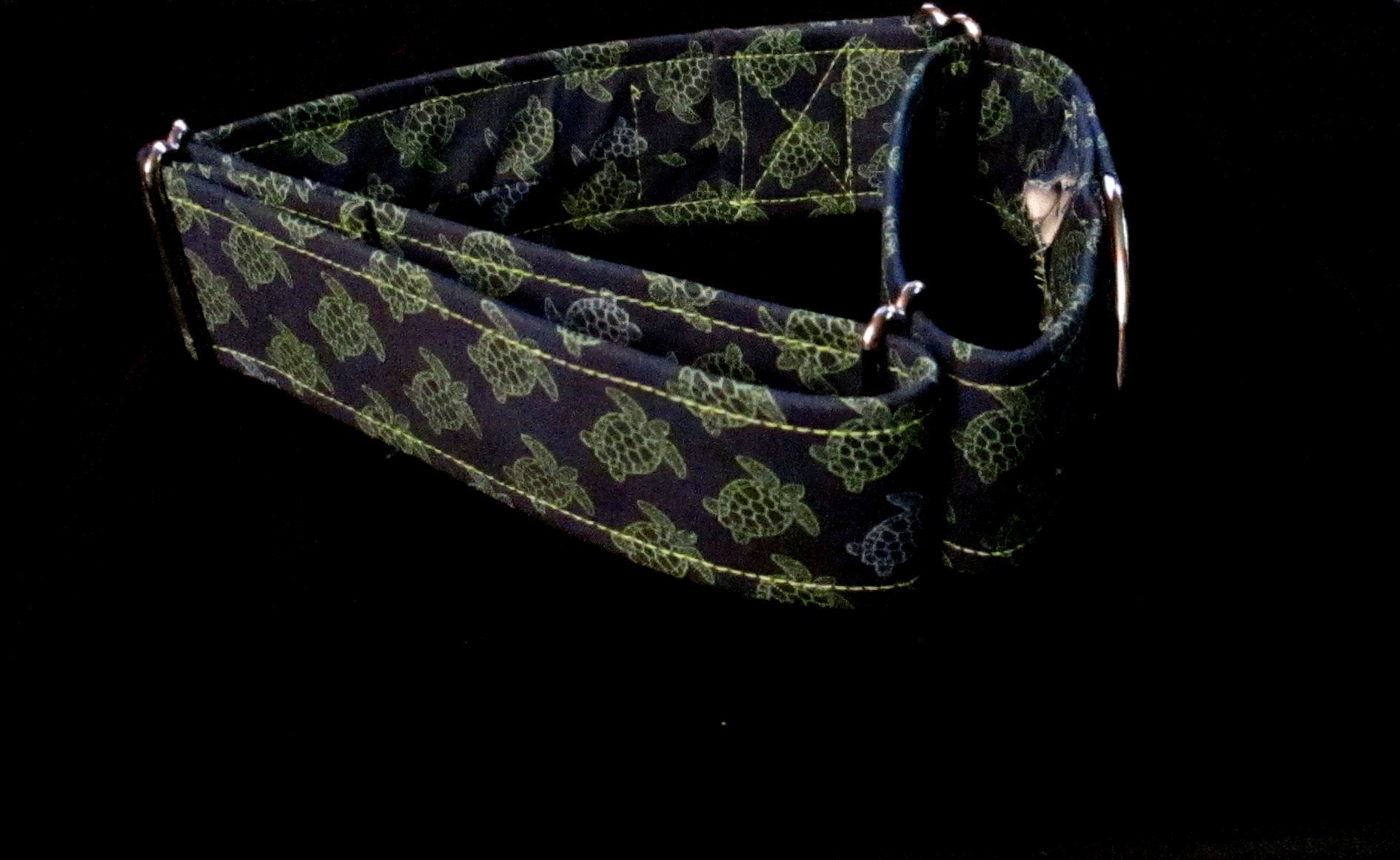 1629 Turtle Fancy Martingale Collar 2 width, Fun Pet Collar, Fabric Collar, Pet Accessory
