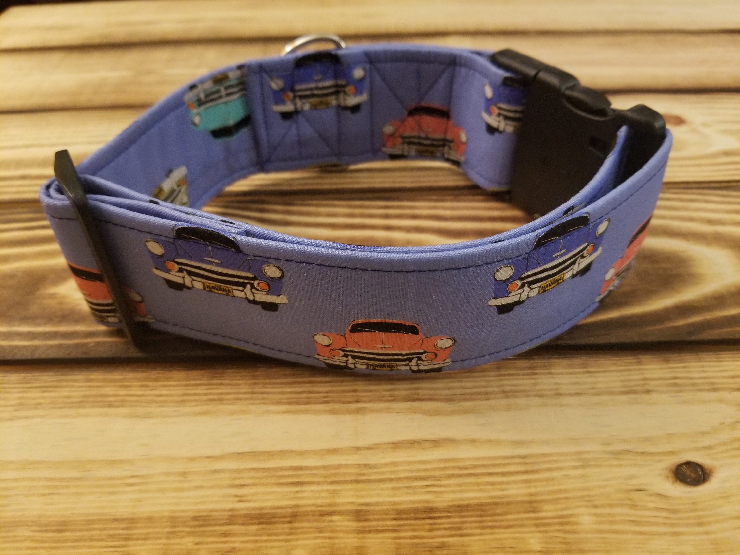 1527 Vintage Ride Dog Collar 2 Width, Pet Collar, Medium, Large, Dog
