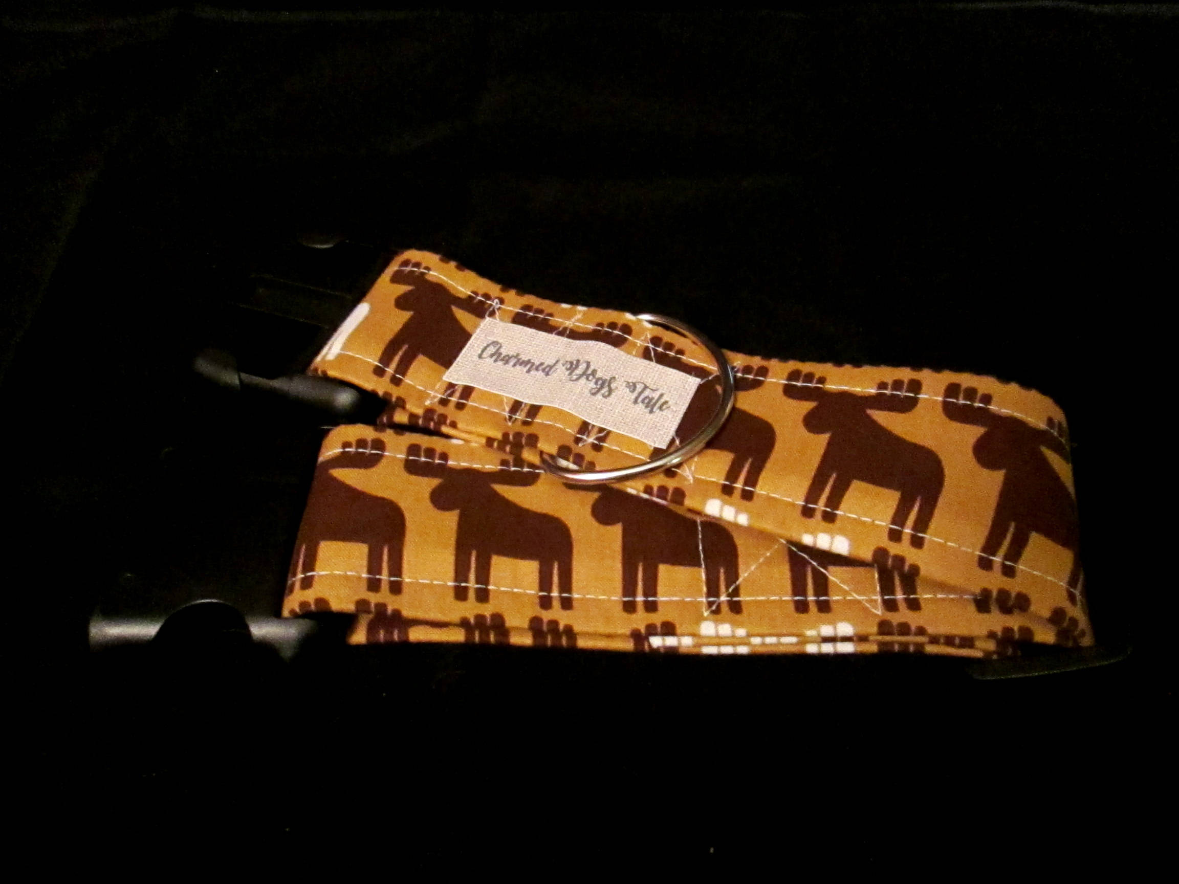 1424 Maine Moose Dog Collar 2 Width, Handmade Dog Collar, Large Dog