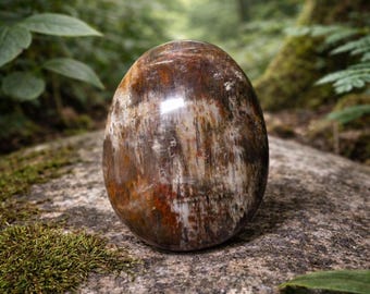Petrified Wood Palm Stone, 3.55oz. Beautiful Palm Stone, Home Decor, Reiki, Healing, Petrified Wood