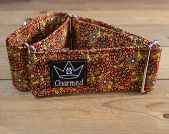 12"-20" PETITE Fall Martingale 2" Width, Pet Collar, Medium, Large, XL Dog Collar, Autumn Collar, Leaves, Seasonal Collar, Martingale
