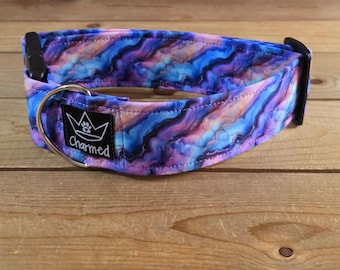 14"-28" Dog Collar 2" Width, Pet Collar, Medium, Large, Big Dog Collar, Agate, Geode, Crystals