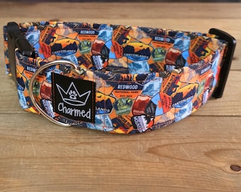 14"-28" Dog Collar 2" Width, Pet Collar, Medium, Large, XL Dog Collar, State Parks, Travel, Camp, Dogs of Summer, Beach Dog, Buckle Collar