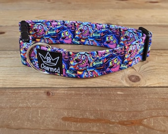 13"-26" Dog Collar 1.5" Width, Pet Collar, Medium, Large, Big Dog Collar, Courage Dog Collar, Cartoon Collar