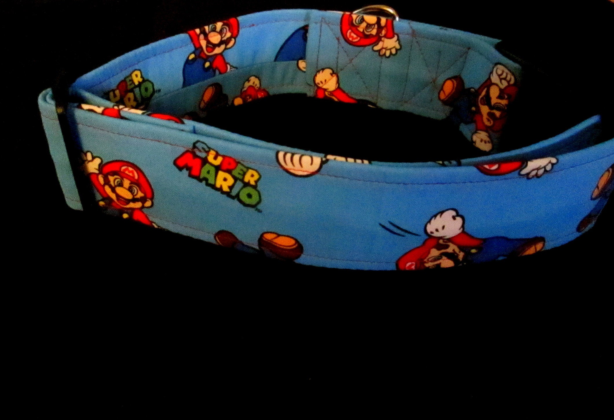 1530 Super Mario Classic Canine Dog Collar 2 width, Fun Pet Collar