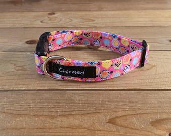 11"-22" Dog Collar 1" Width, Pet Collar, Small, Medium, Large Collar, Summer Collar, Paw Print Dog Collar