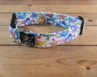 13"-26" Dog Collar 1.5" Width, Pet Collar, Medium, Large, Big Dog Collar, Dinosaur Collar, Dino, T-Rex