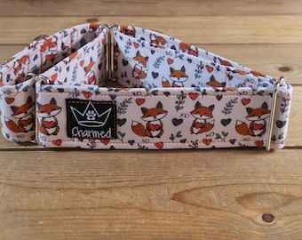 15"-28" Valentine's Day Martingale Collar 2" Width, Pet Collar, Medium, Large Dog Collar, XL, Holiday Collar, Love, Hearts, Woof You