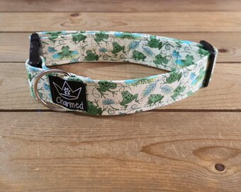 13"-26" Dog Collar 1.5" Width, Pet Collar, Medium, Large, Big Dog Collar, Frog Collar, Colorful, Fun Collar, Silly Froggy, Boy