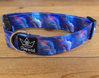 13"-26" Holographic Agate Dog Collar 1.5" Width, Pet Collar, Medium, Large, XL, Holographic, Crystal Collar, Agate, Sparkles, Flashy Dog