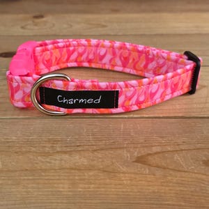 11"-22" Neon Flames Dog Collar 1" Width, Pet Collar, Medium, Large, XL, Neon Dog Collar, Flames Dog Collar, Buckle Dog Collar