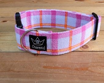14"-28" Fido's Flannel Dog Collar 2" Width, Pet Collar, Small, Medium, Large, XL, Dog Collar, Mammoth Flannel, Warm Collar, Plaid