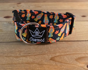 PETITE 11"-18" Dog Collar 1.5" Width, Pet Collar, Small, Lava Lamp Dog Collar, Hippie Collar, Buckle Dog Collar, Fun Dog, Vintage Vibes