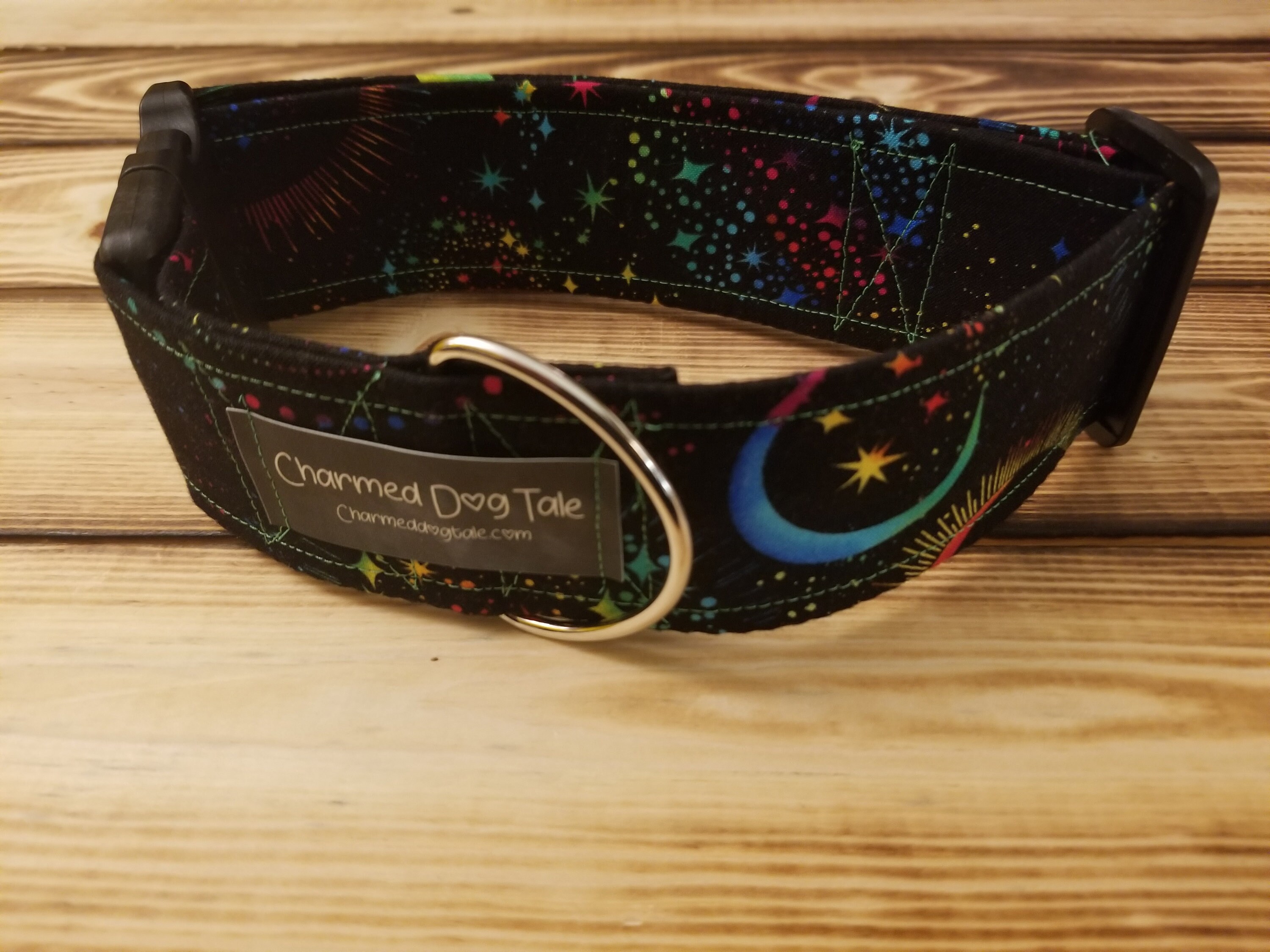 1527 Colorful Dog Collar 2 Width, Fabric Collar, Pet Collar, Small Dog