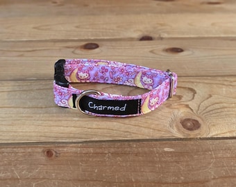 9"-18" Dog Collar 3/4" Width, Pet Collar, Small Dog Collar, Medium, Kitty, 80's Throwback Collar