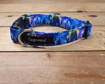 11"-22" Dog Collar 1" Width, Pet Collar, Medium, Small, Large, Landscape Collar, Mountains