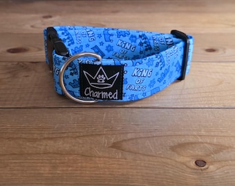 PETITE 11"-18" Dog Collar 1.5" Width, Pet Collar, Small Dog Collar, King of Farts Dog Collar, Buckle Dog Collar, Funny Collar, Sarcastic