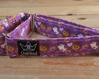 14"-27" Halloween Martingale Collar 1.5" Width, Small, Medium, Large, XL, Halloween, Holiday Martingale, Tricky or Treat, Spooky Dog