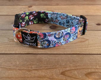 13"-25" Character Patchwork Pups Dog Collar 1.5" Width, Pet Collar, Small, Medium, Large, XL, Patchwork Collar, Boy Collar