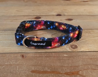 11"-22" Dog Collar 1" Width, Pet Collar, Medium, Small, Large, Big Dog Collar, Star, Summer, Galaxy Dog Collar, Outerspace